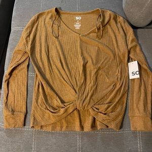 So twist front sweater